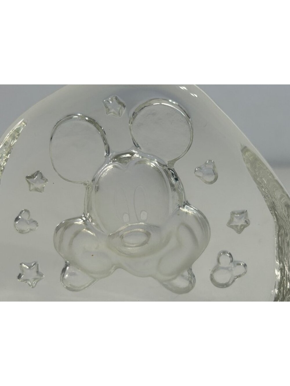 Retired 2000s Disney Mickey Mouse Glass Paperweight Arribas Brothers Intaglio